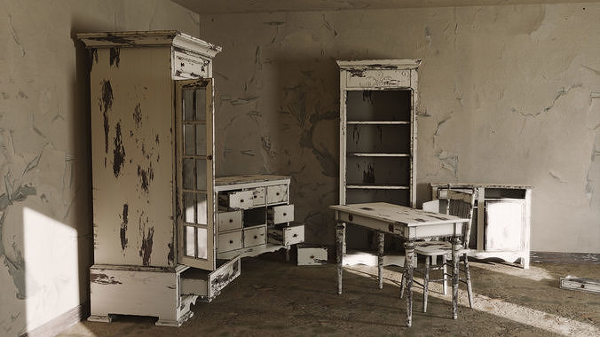 Antique Furniture Pack Low-poly 3D model 2