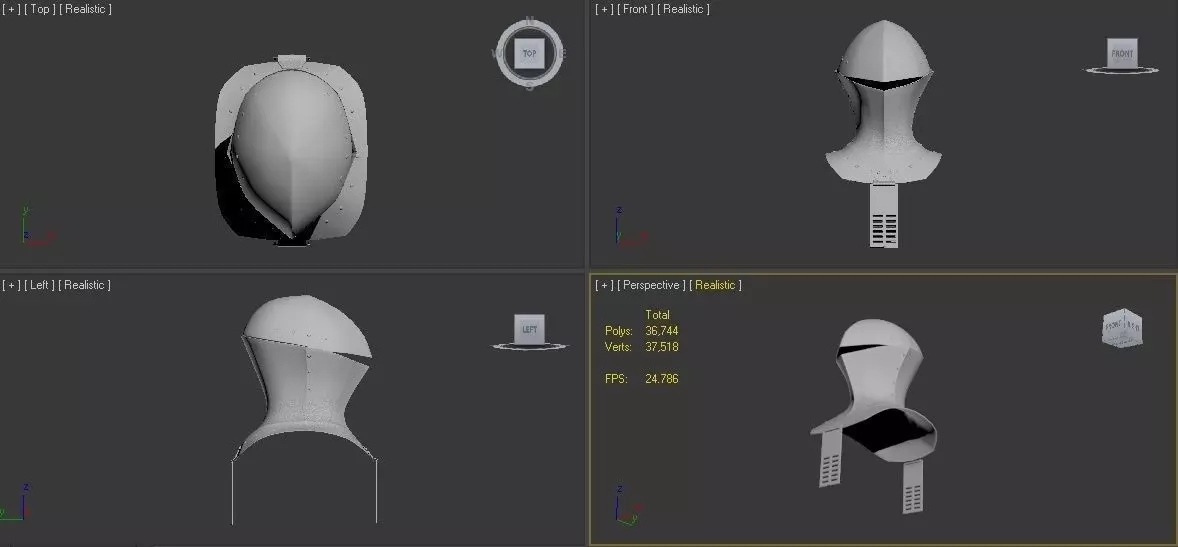 Helm Protective Gear Low-poly 3D model_0