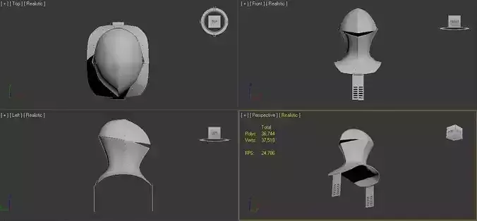 Helm Protective Gear Low-poly 3D model