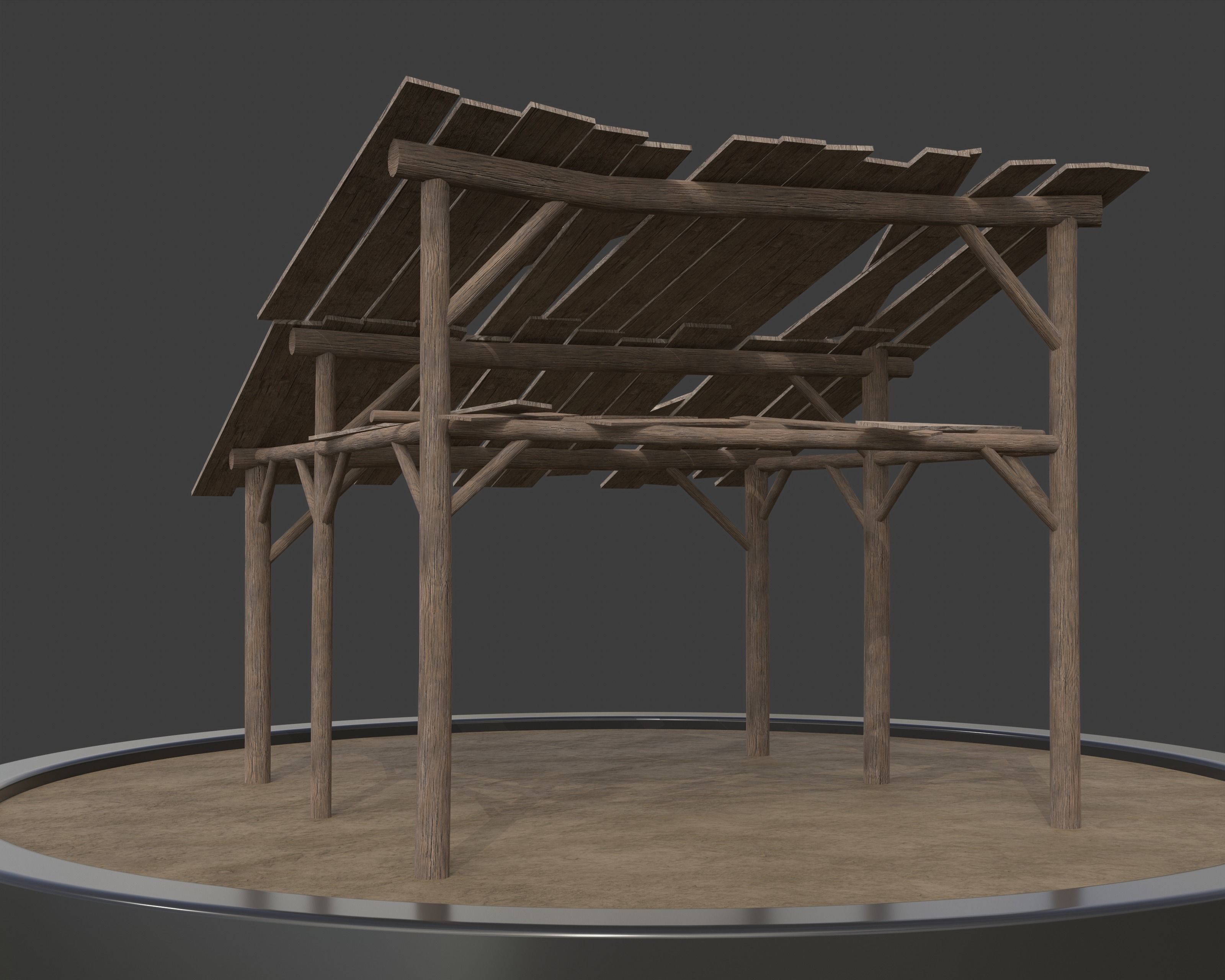 Castle Ruins Environment - PBR Medieval Props and Vegetation Low-poly 3D model_70