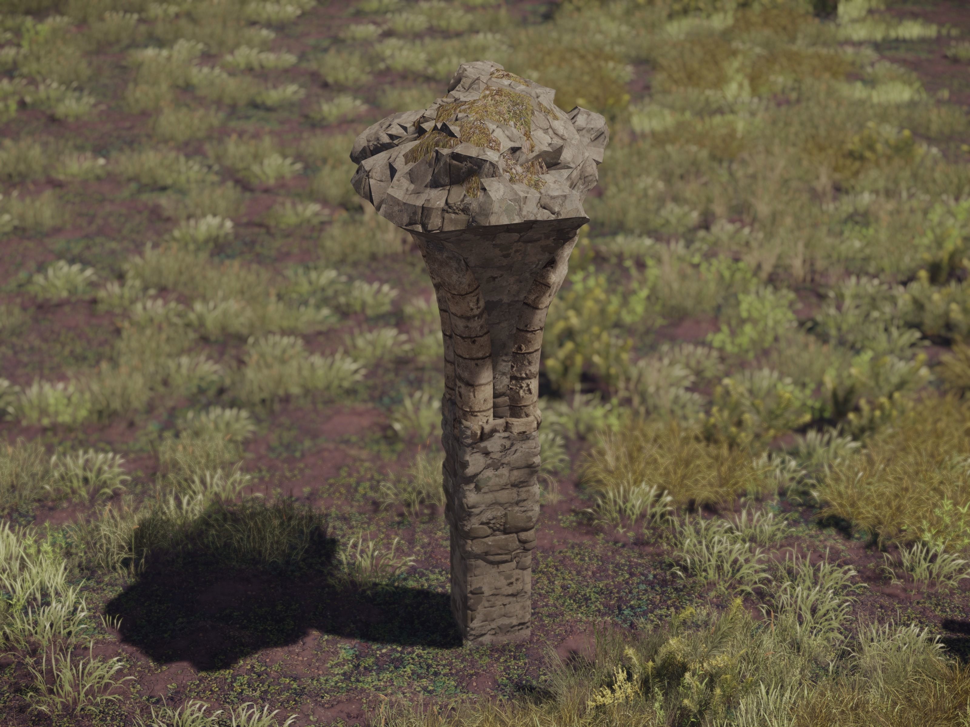 Castle Ruins Environment - PBR Medieval Props and Vegetation Low-poly 3D model_32