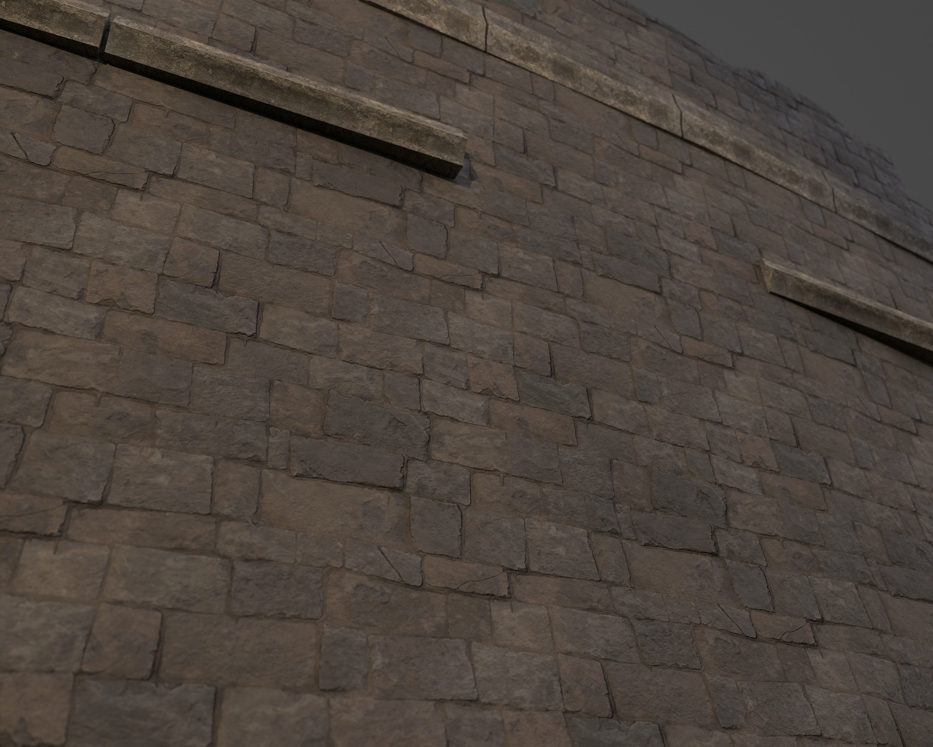 Castle Ruins Environment - PBR Medieval Props and Vegetation Low-poly 3D model_43