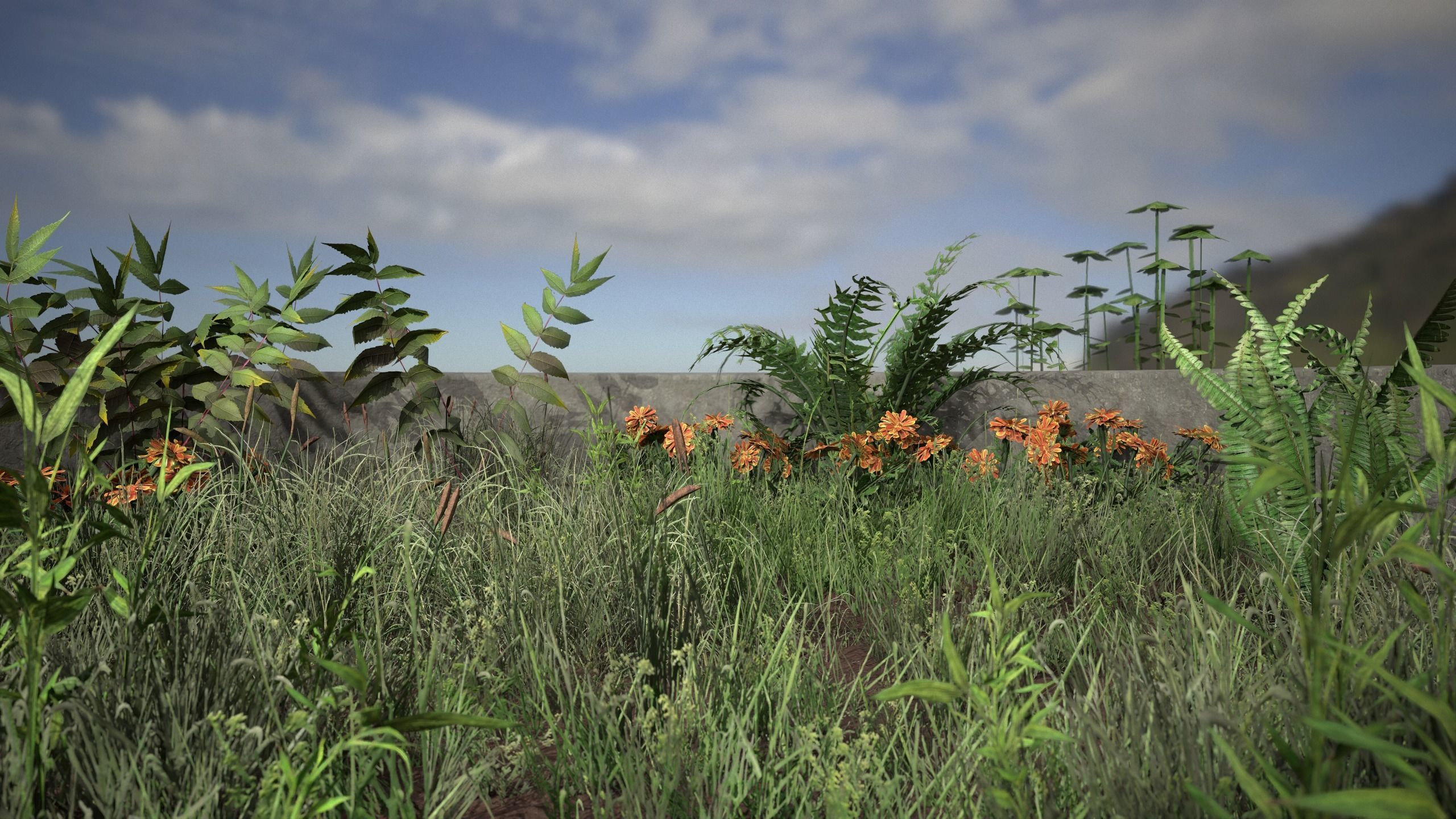 Castle Ruins Environment - PBR Medieval Props and Vegetation Low-poly 3D model_2