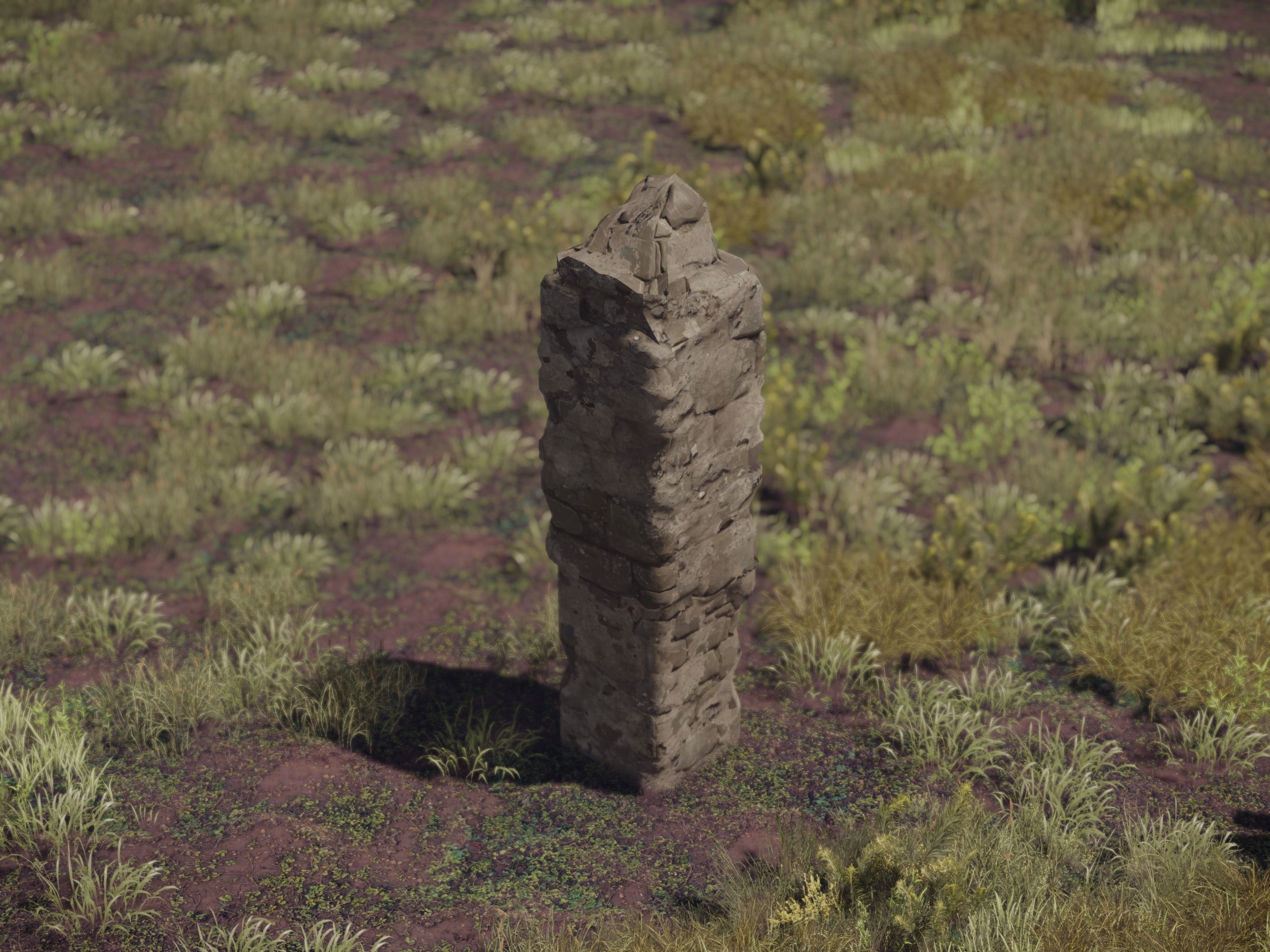 Castle Ruins Environment - PBR Medieval Props and Vegetation Low-poly 3D model_35