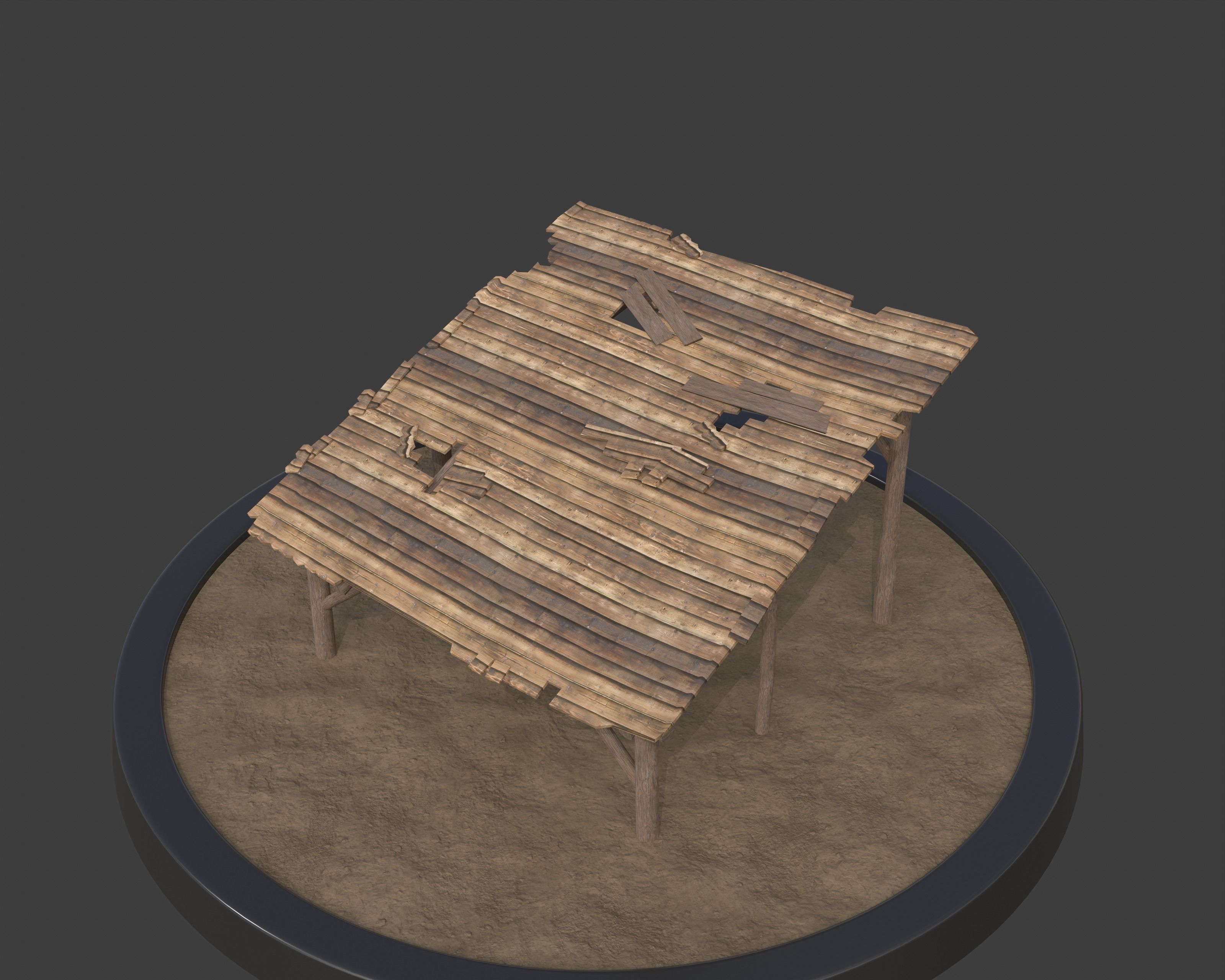 Castle Ruins Environment - PBR Medieval Props and Vegetation Low-poly 3D model_66