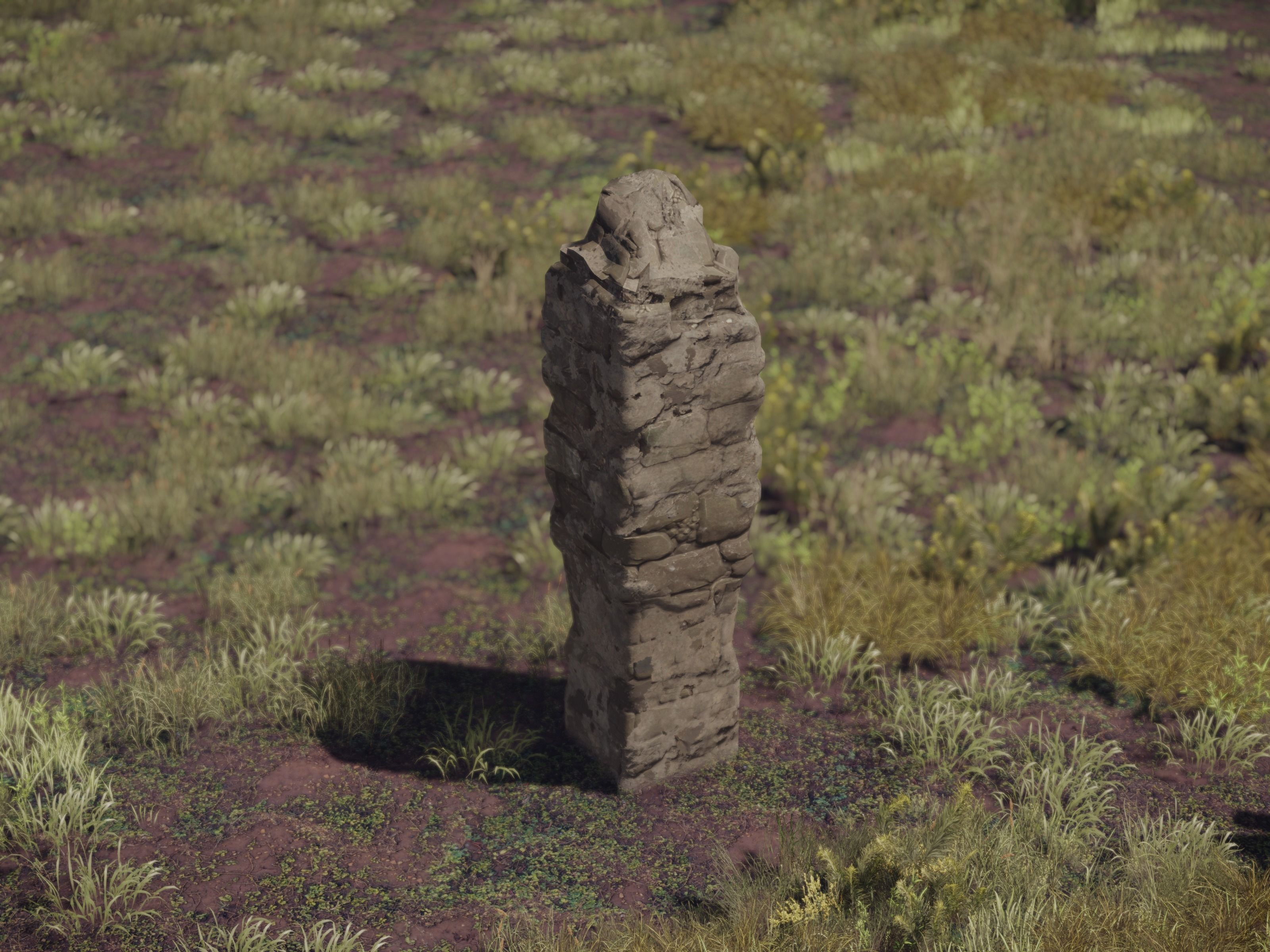 Castle Ruins Environment - PBR Medieval Props and Vegetation Low-poly 3D model_34