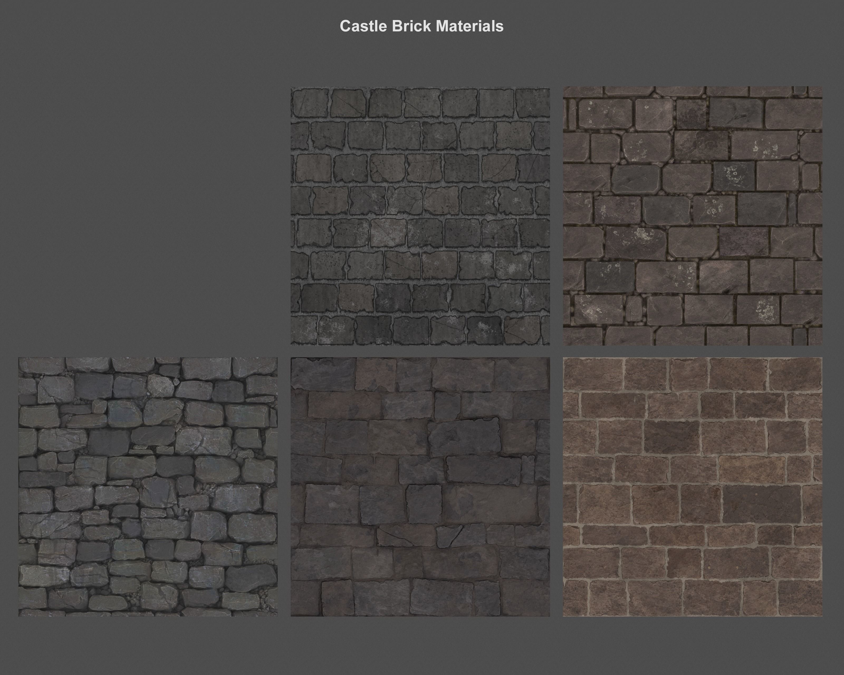 Castle Ruins Environment - PBR Medieval Props and Vegetation Low-poly 3D model_38