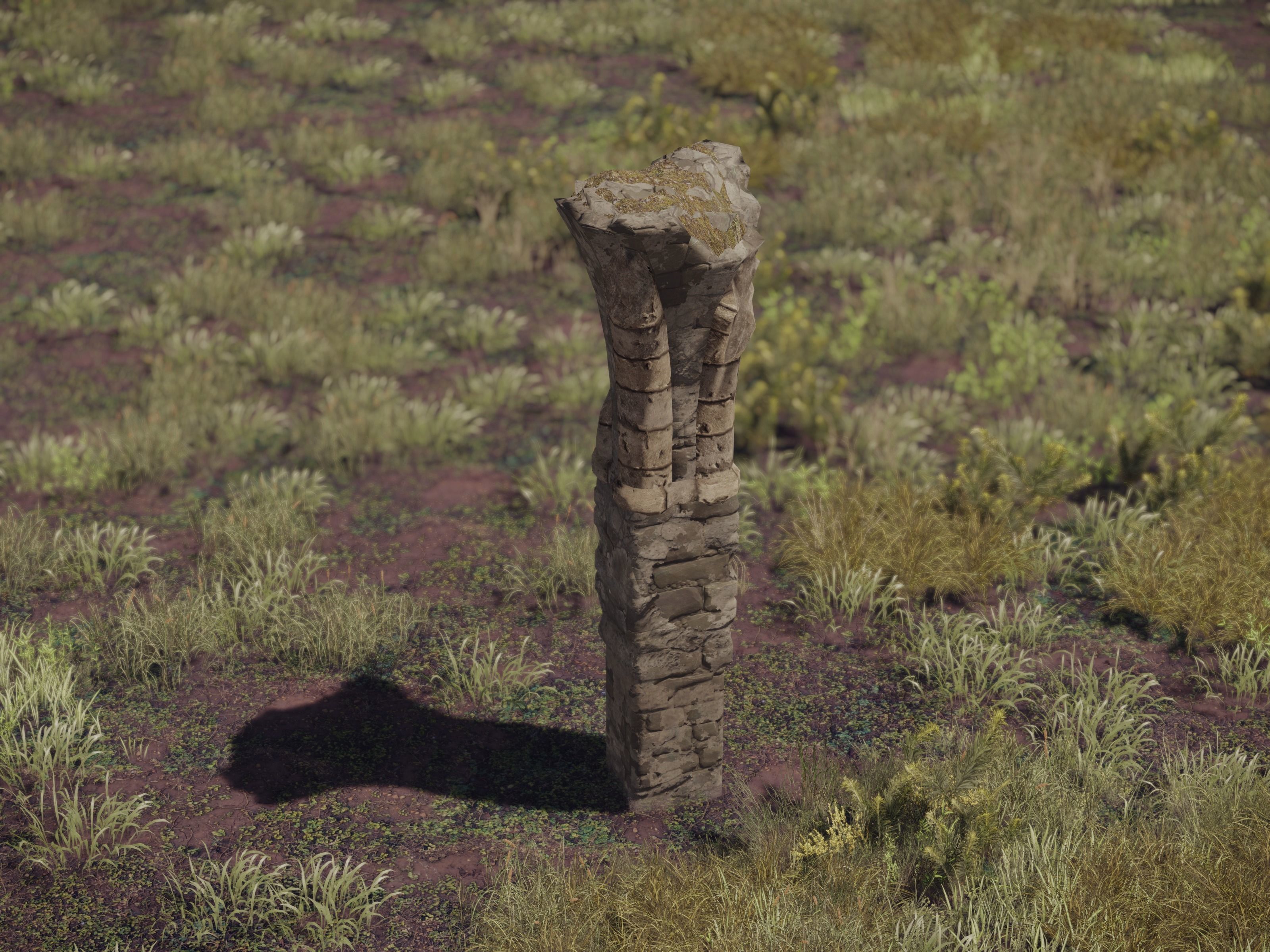 Castle Ruins Environment - PBR Medieval Props and Vegetation Low-poly 3D model_31