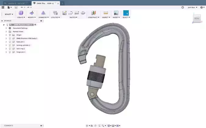 caribener carabiner on computer screen