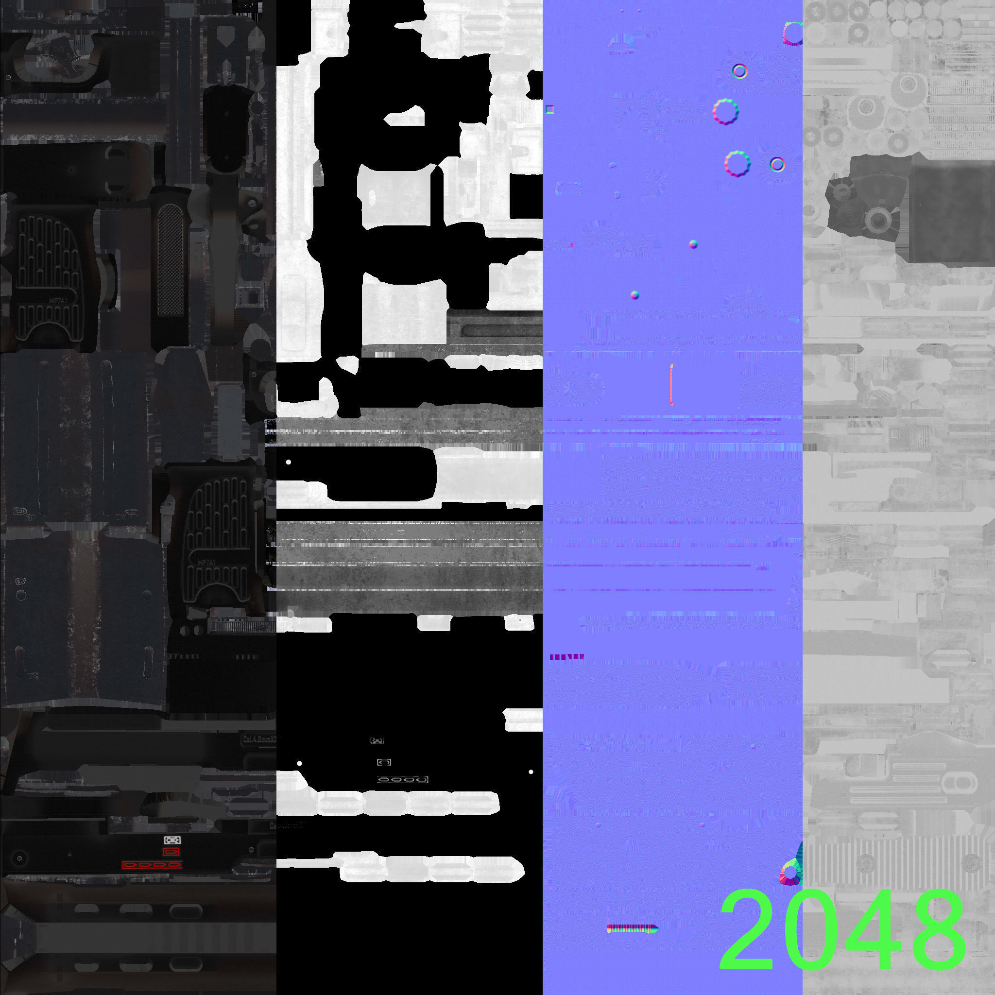 HIE Game Ready MP7 Attached D180614 Low-poly 3D model_19