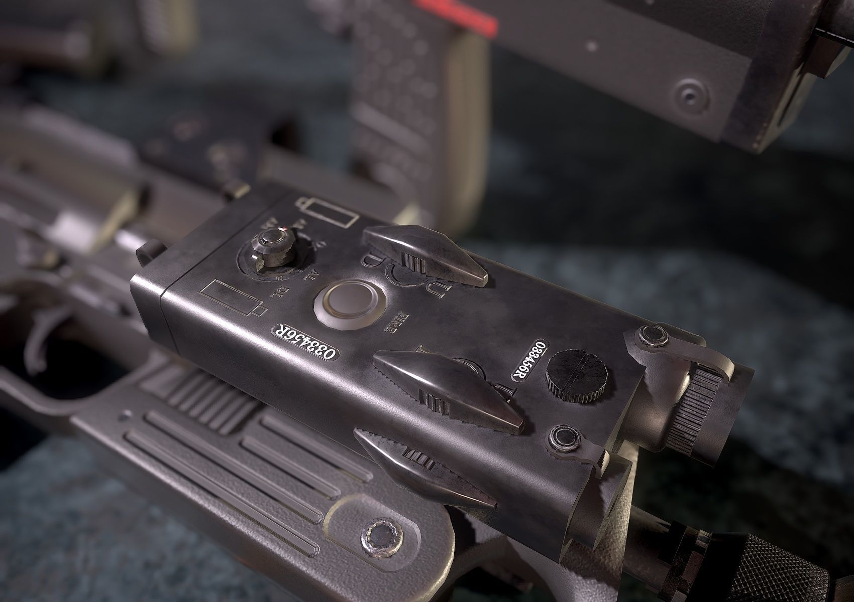 HIE Game Ready MP7 Attached D180614 Low-poly 3D model_9