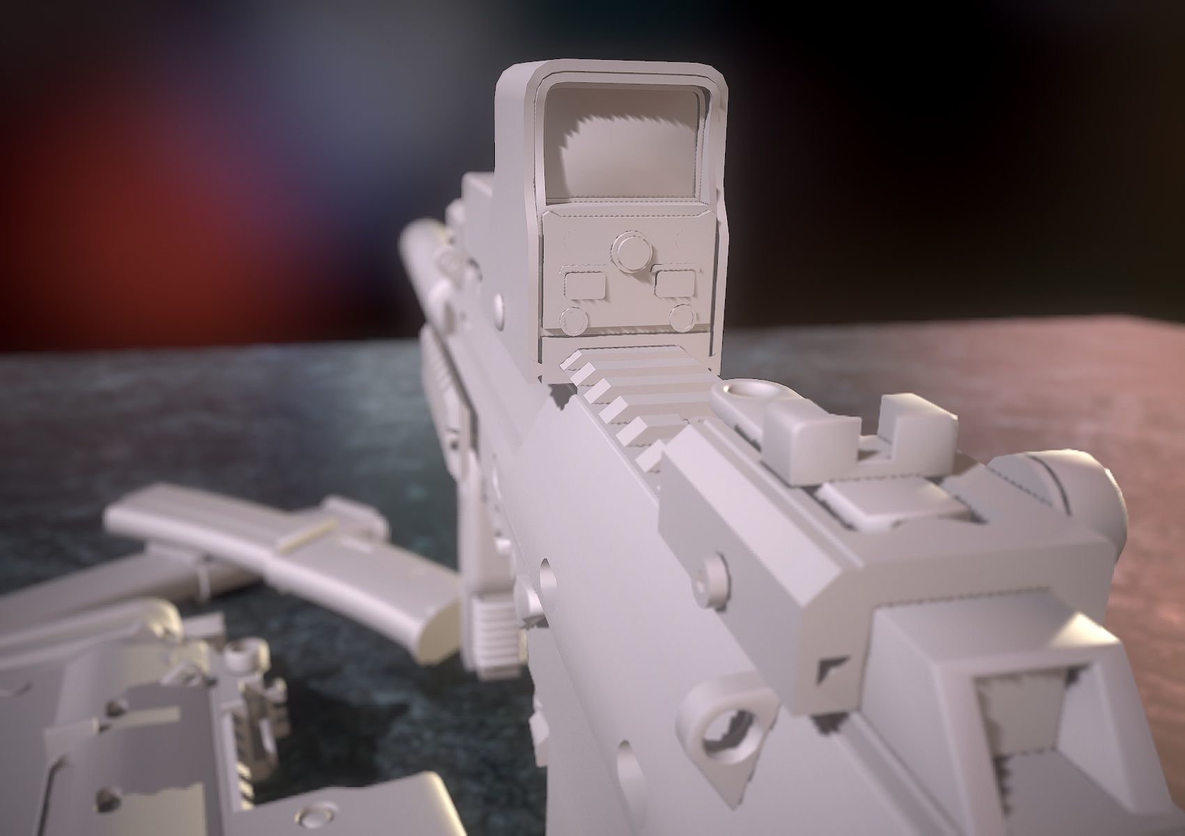 HIE Game Ready MP7 Attached D180614 Low-poly 3D model_4