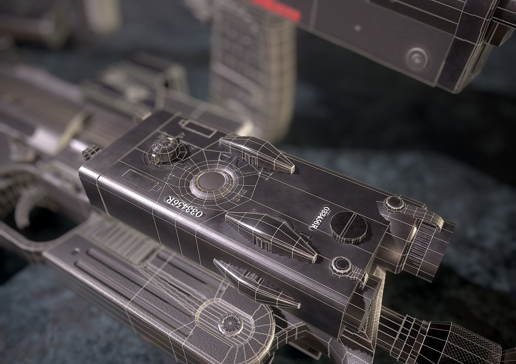 HIE Game Ready MP7 Attached D180614 Low-poly 3D model_11