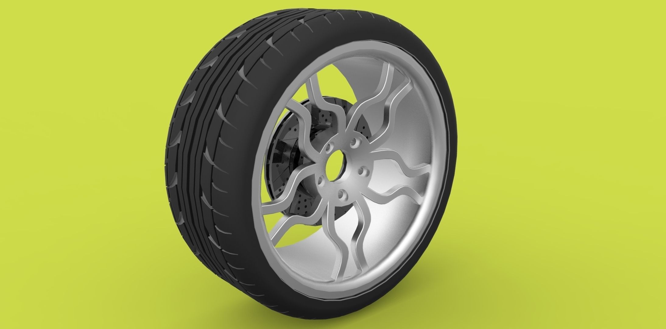 Tire Rim and disk Free 3D model_2