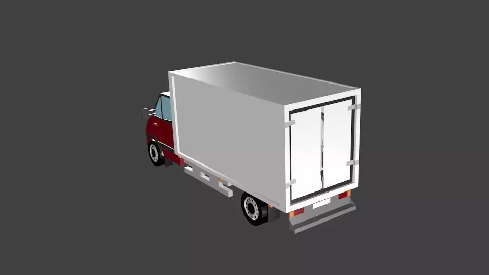 Refrigerator small truck Low-poly 3D model