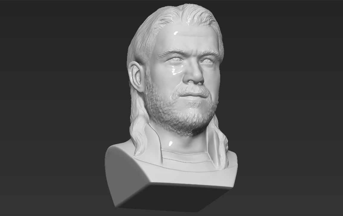 Thor Chris Hemsworth Avengers bust 3D printing ready stl obj 3D print model_3