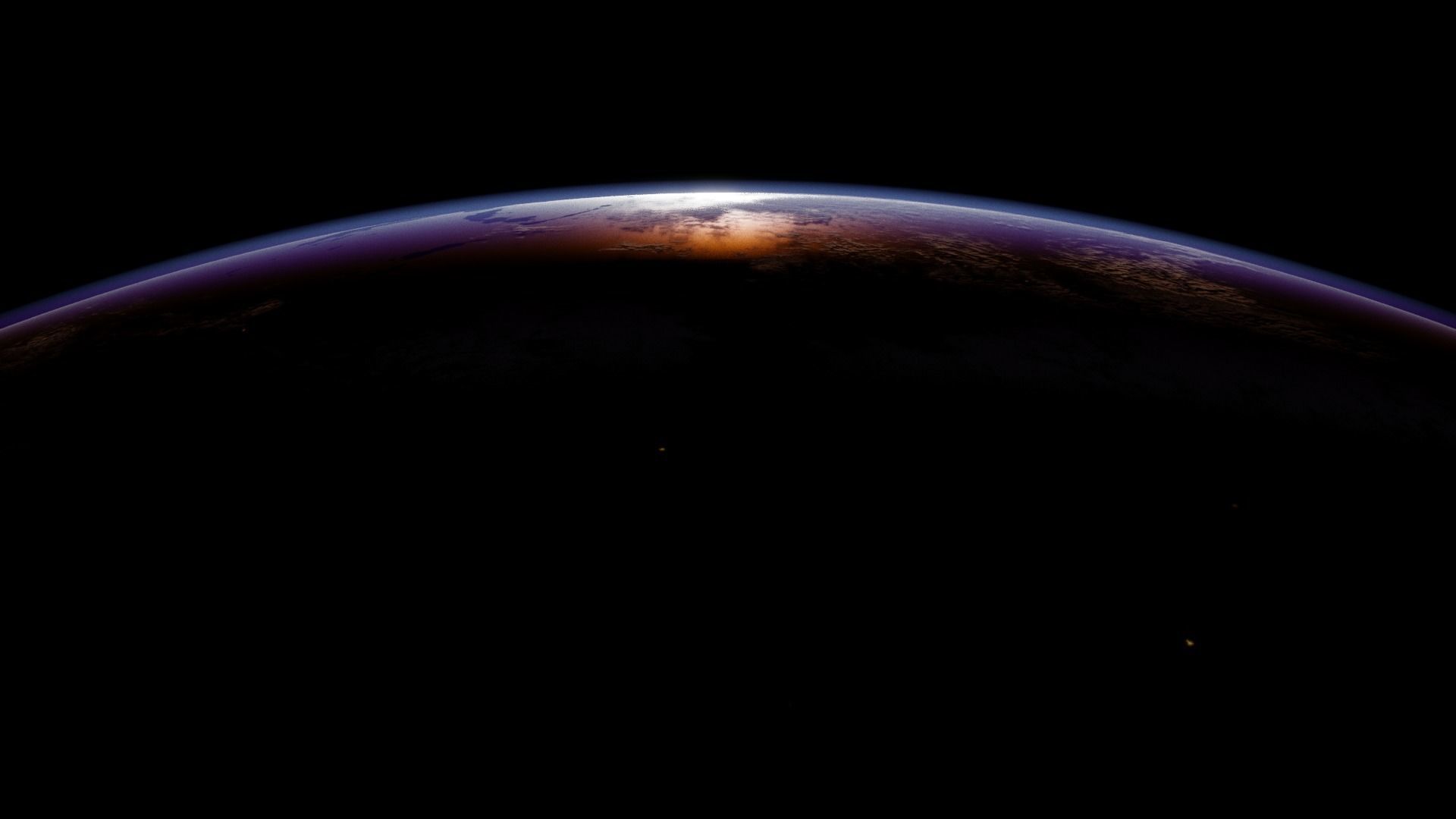 Planet Earth - Complete with atmosphere and dynamic night lights 3D model_2