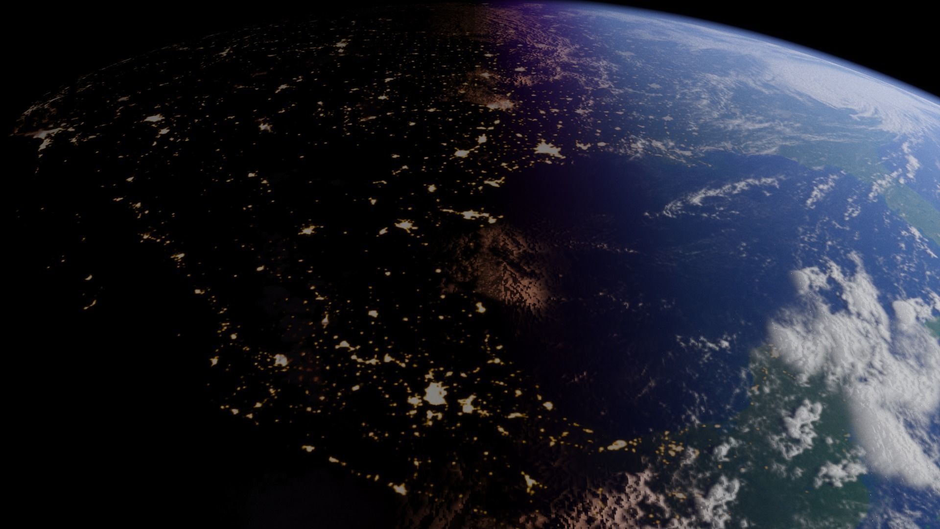 Planet Earth - Complete with atmosphere and dynamic night lights 3D model_4