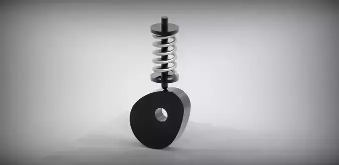 CAM Follower Mechanism with Spring Free 3D model