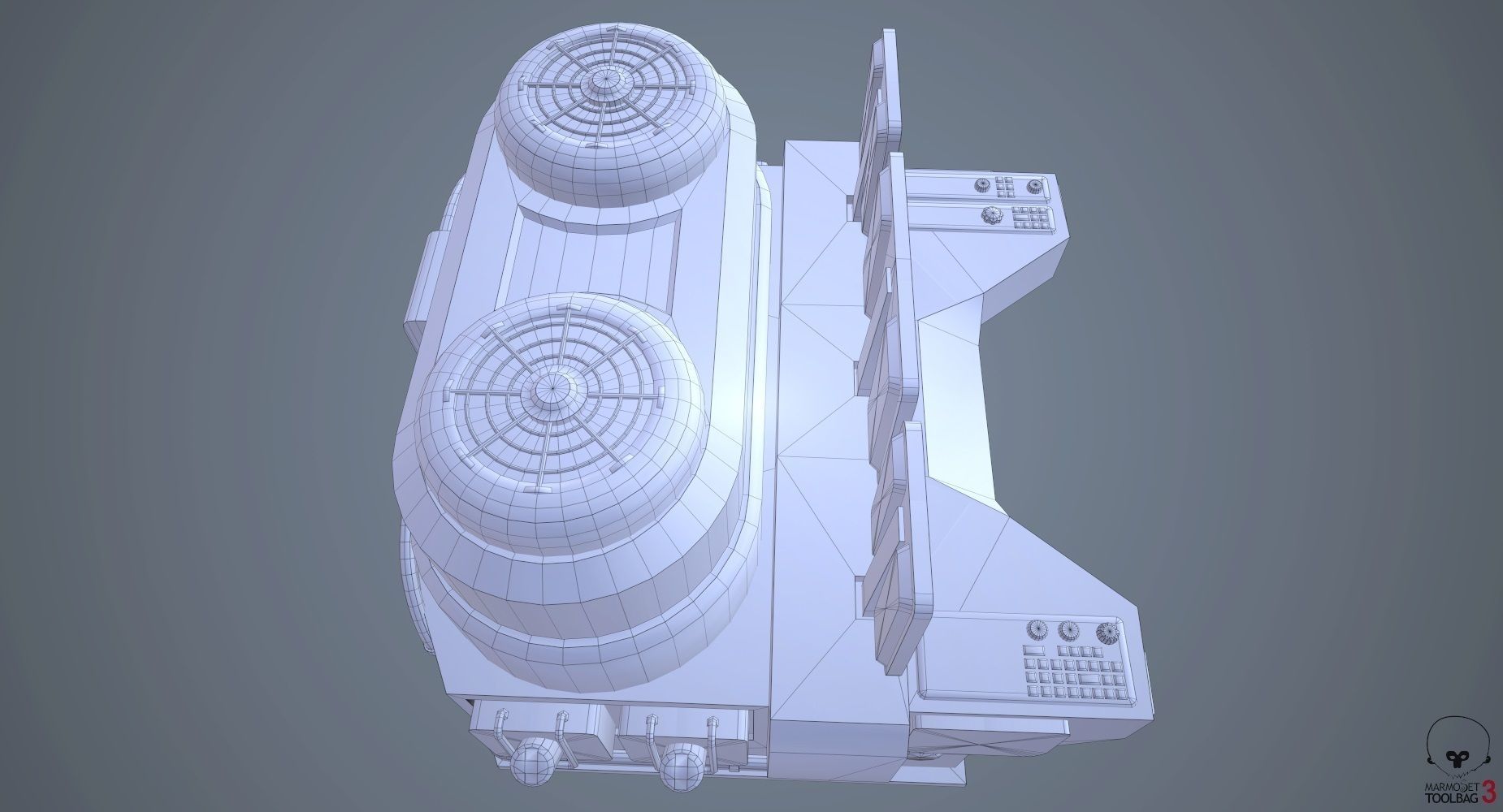 Sci Fi Lab Computer Low Poly Low-poly 3D model_11