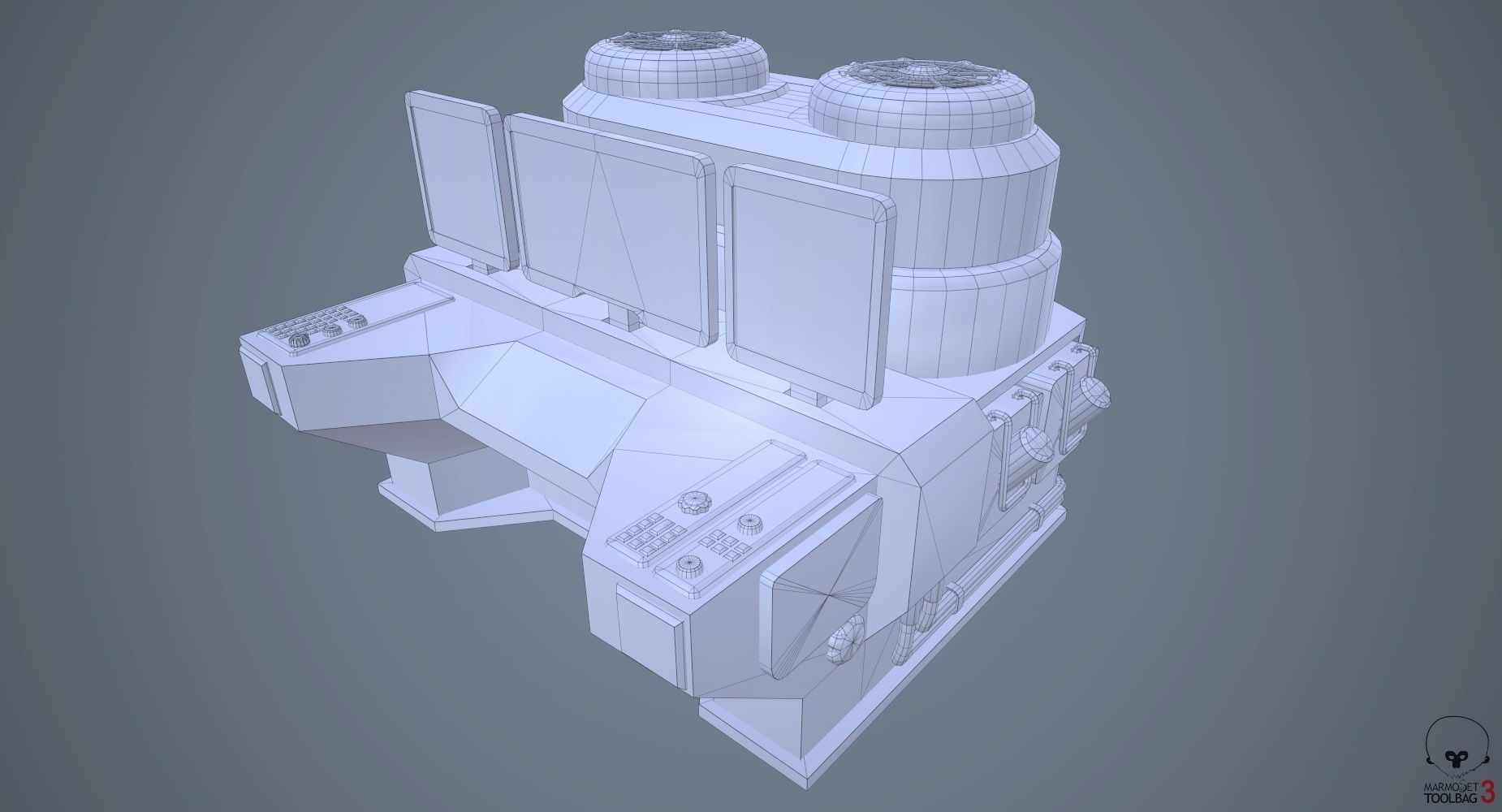 Sci Fi Lab Computer Low Poly Low-poly 3D model_9