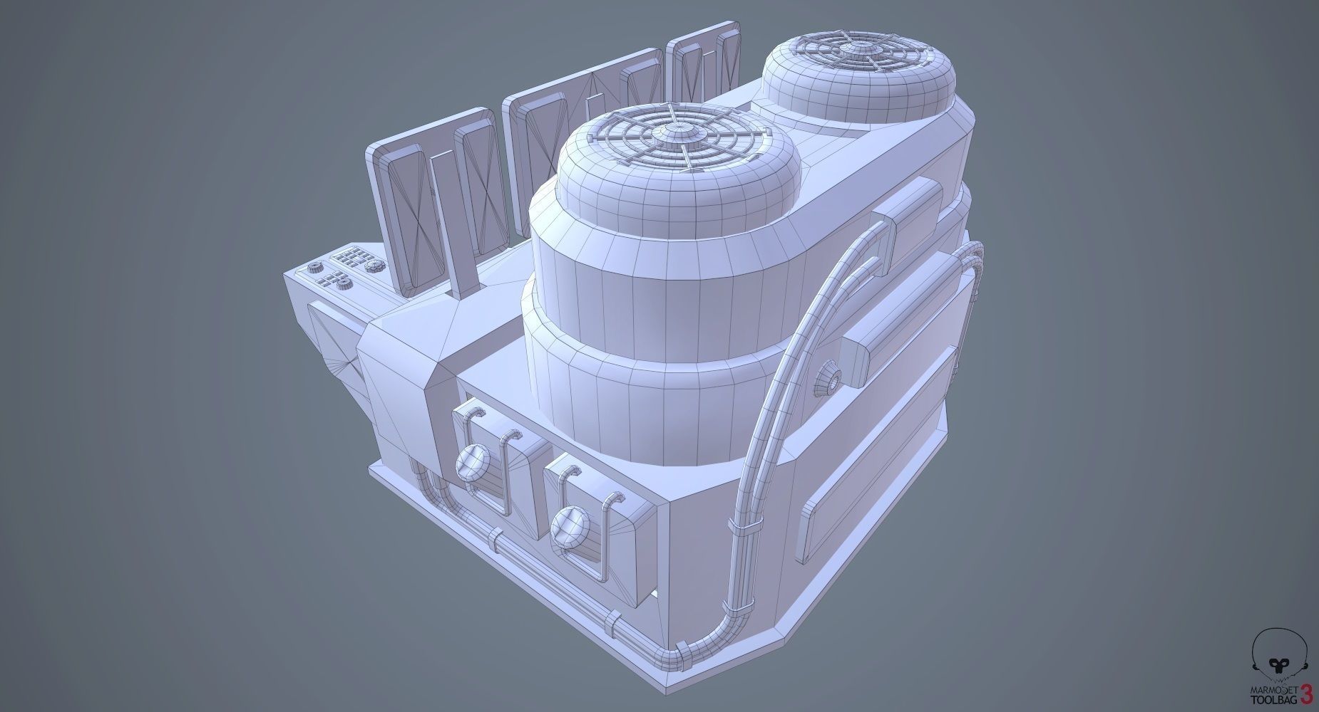 Sci Fi Lab Computer Low Poly Low-poly 3D model_10