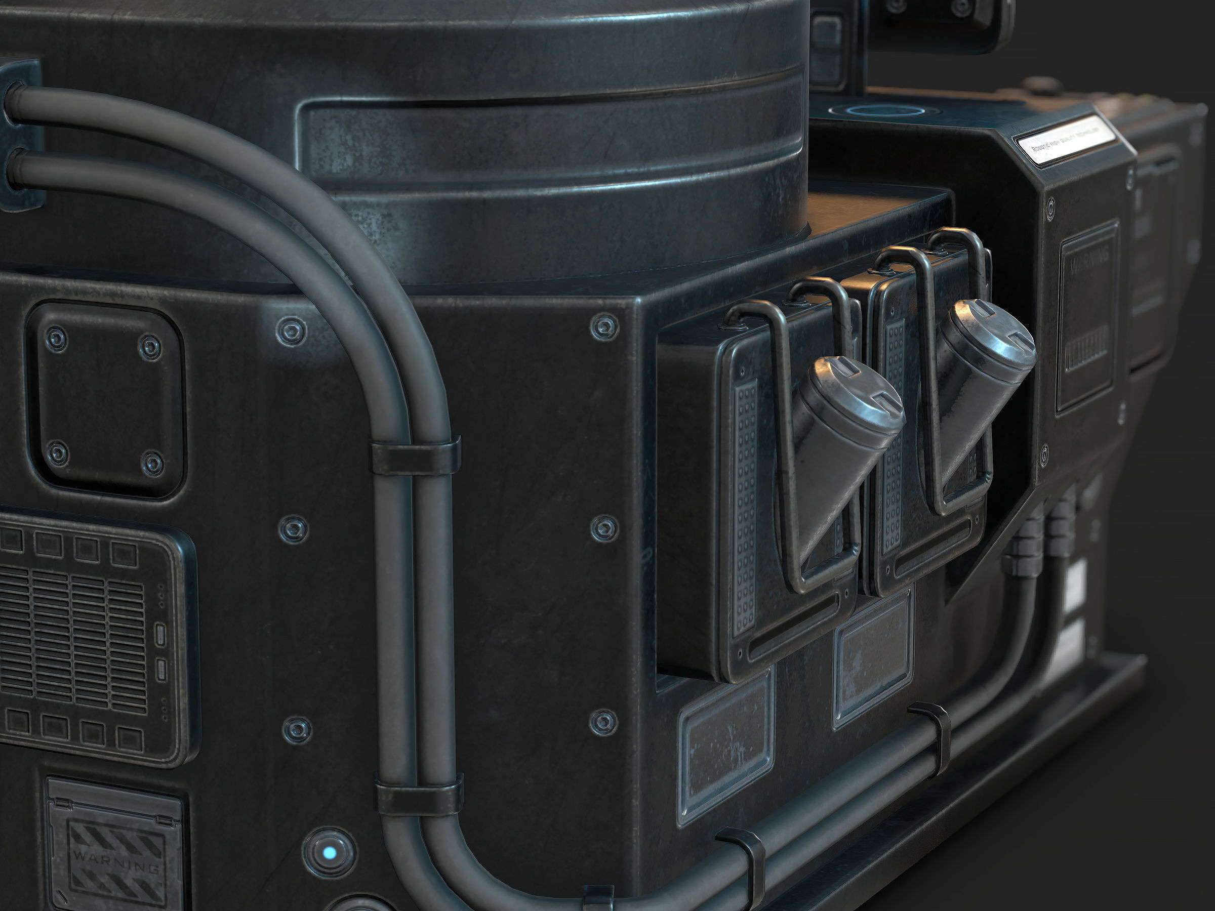 Sci Fi Lab Computer Low Poly Low-poly 3D model_6