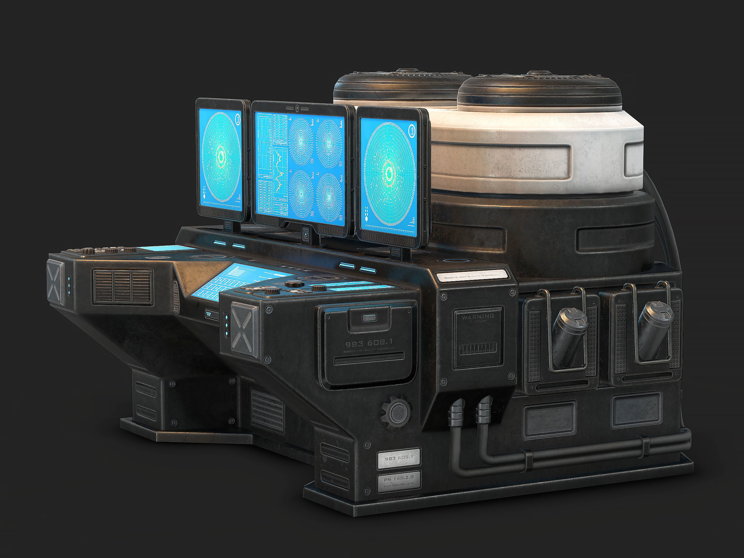 Sci Fi Lab Computer Low Poly Low-poly 3D model_3