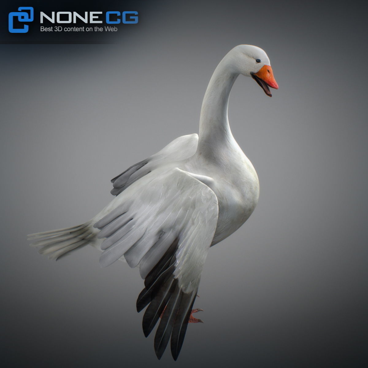 Animated Snow Goose 3D model_15