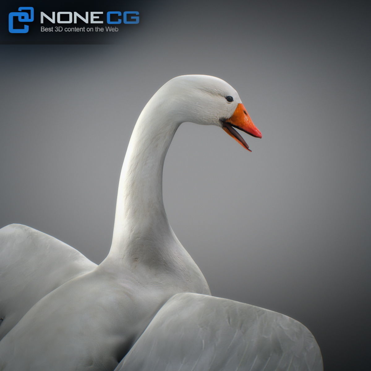 Animated Snow Goose 3D model_17