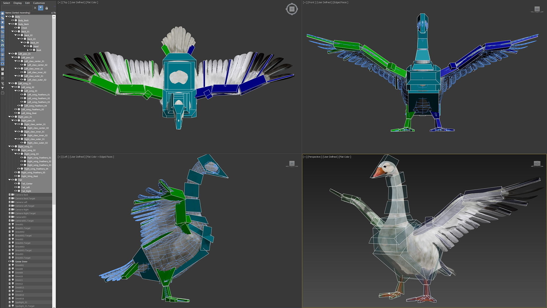 Animated Snow Goose 3D model_23