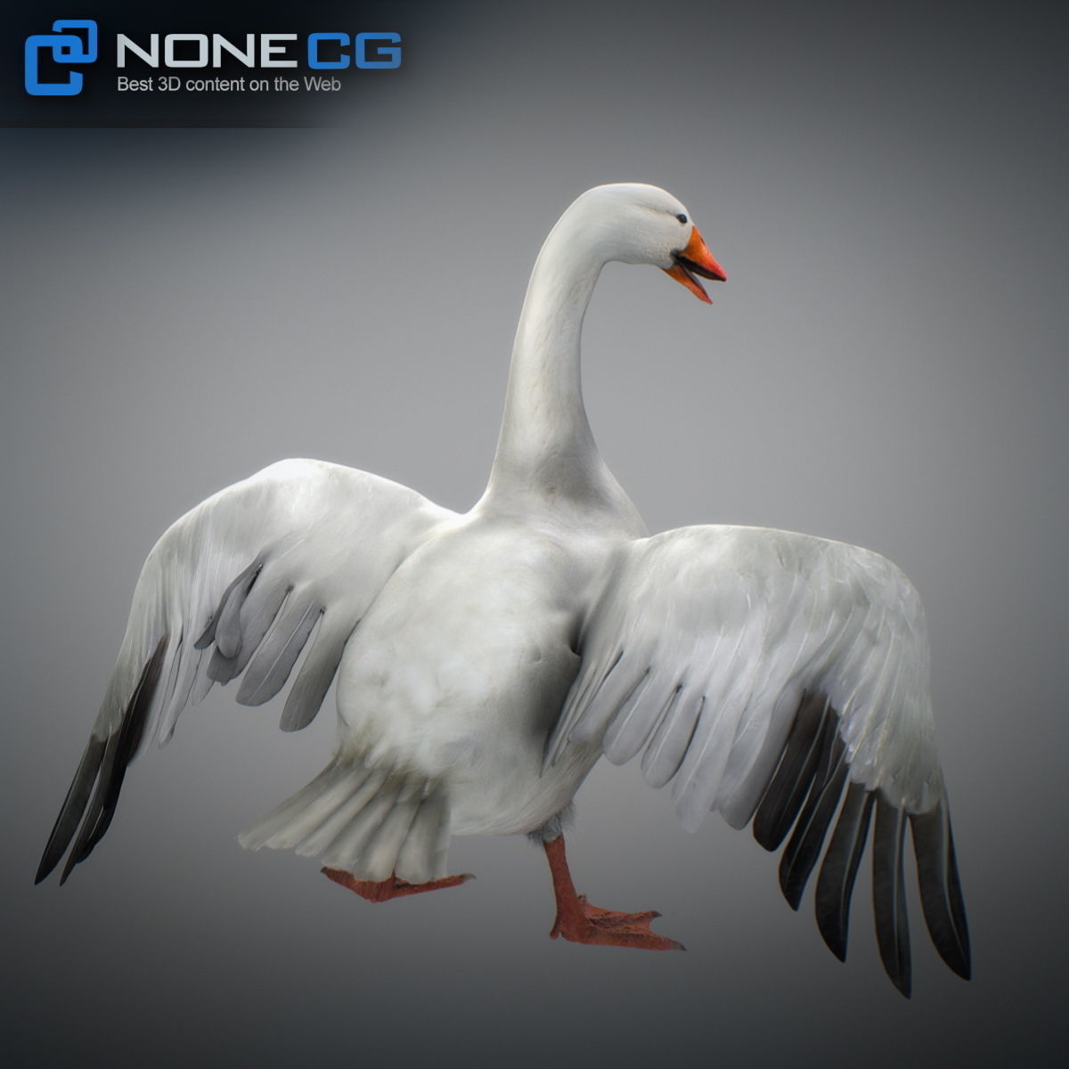 Animated Snow Goose 3D model_16