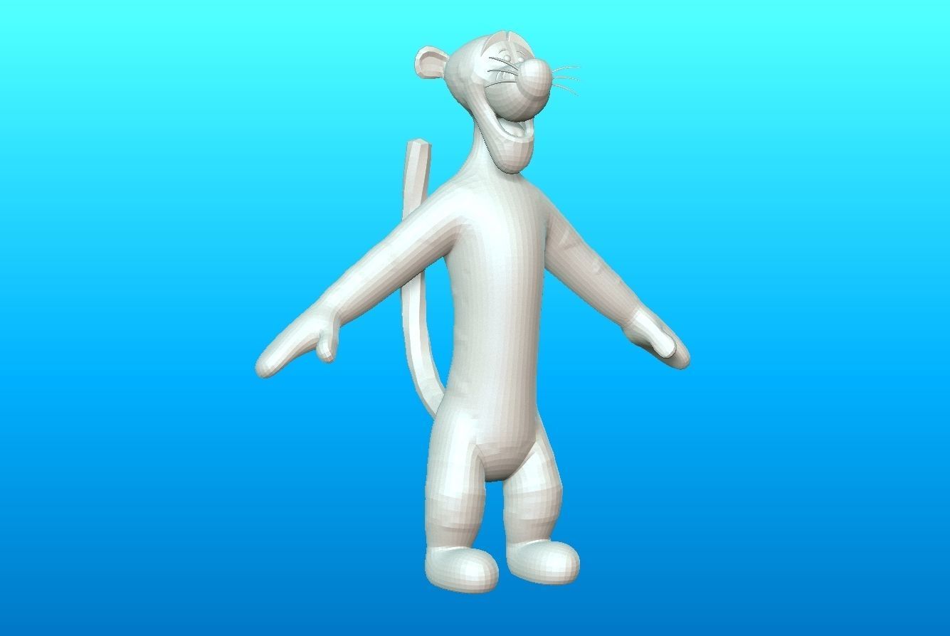Tigger jumping in air 3D model_16
