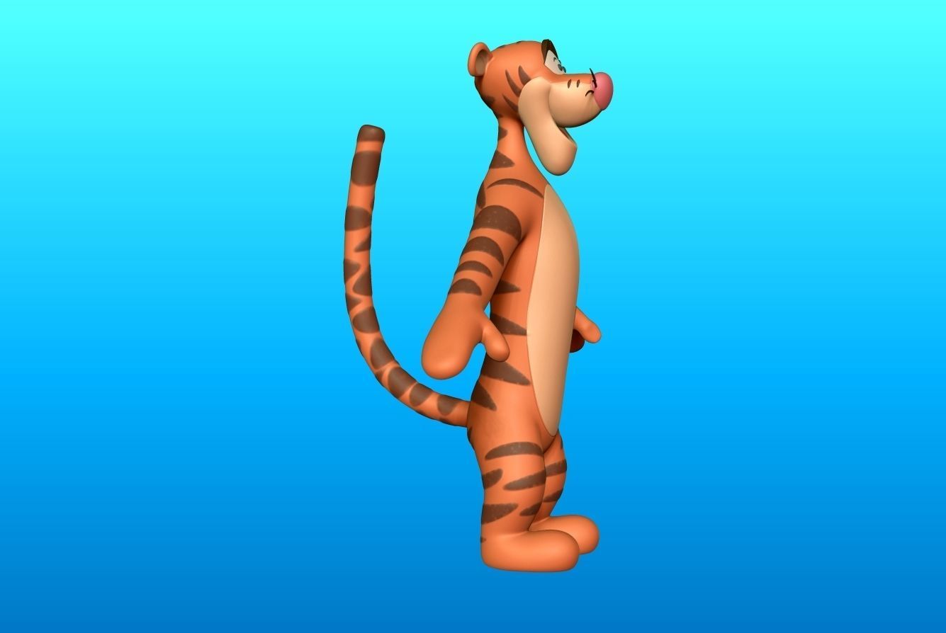 Tigger jumping in air 3D model_3