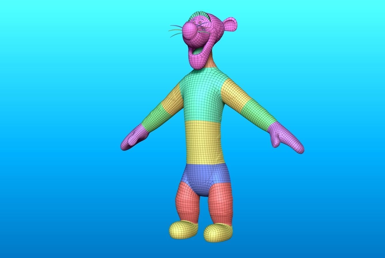 Tigger jumping in air 3D model_12