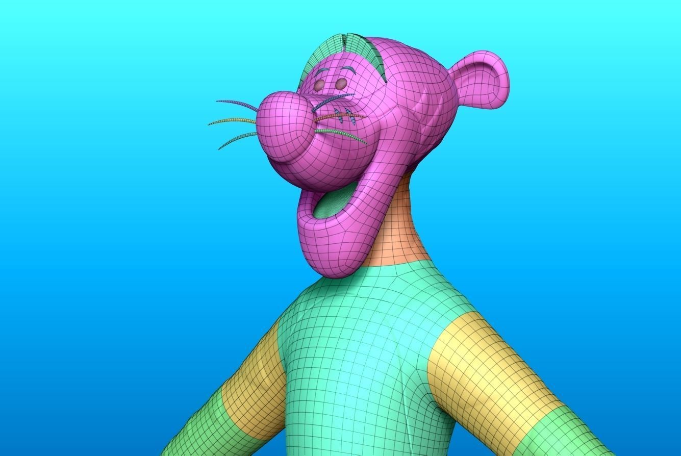 Tigger jumping in air 3D model_14