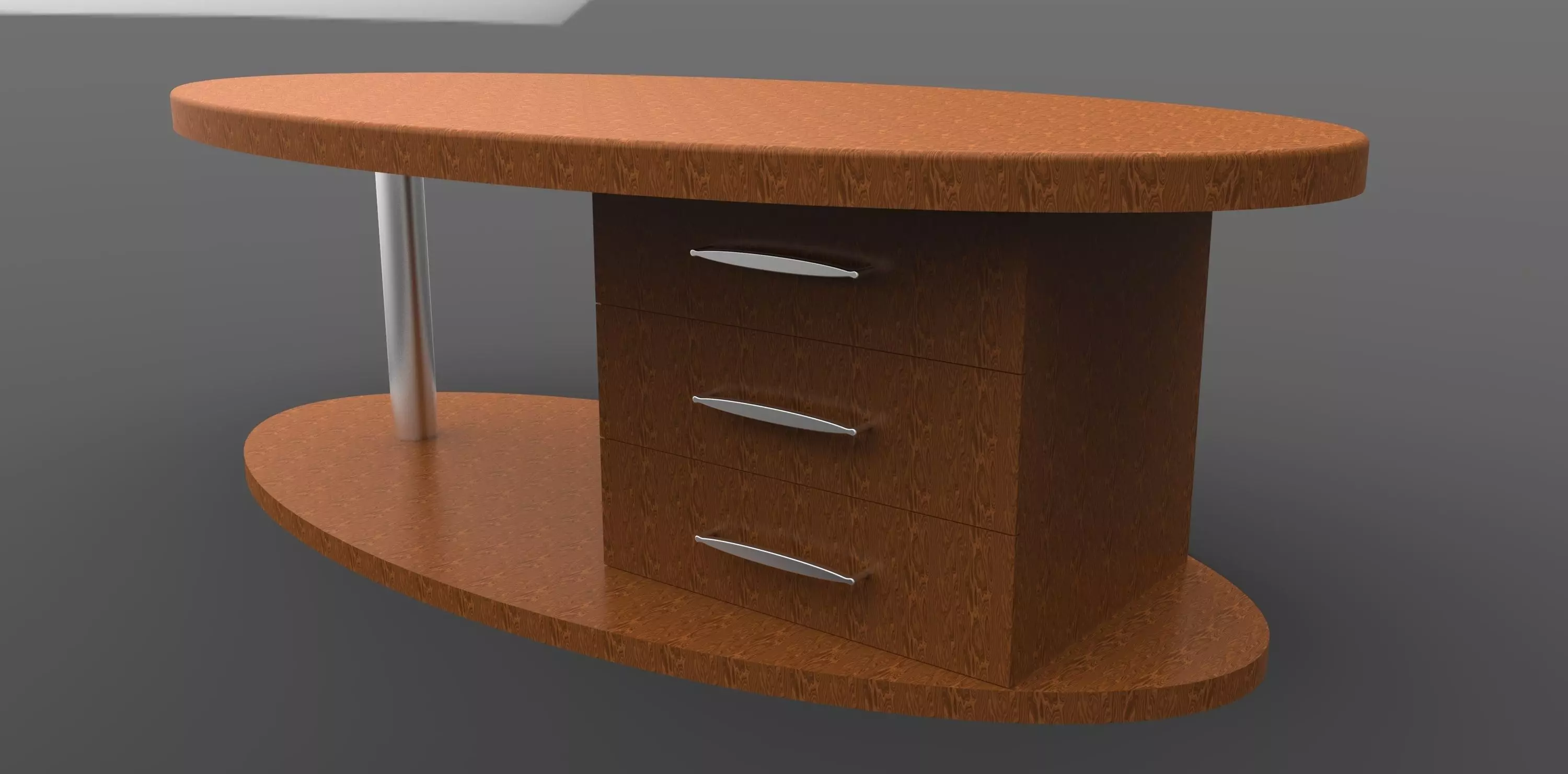 Desk with two drawers Free 3D model