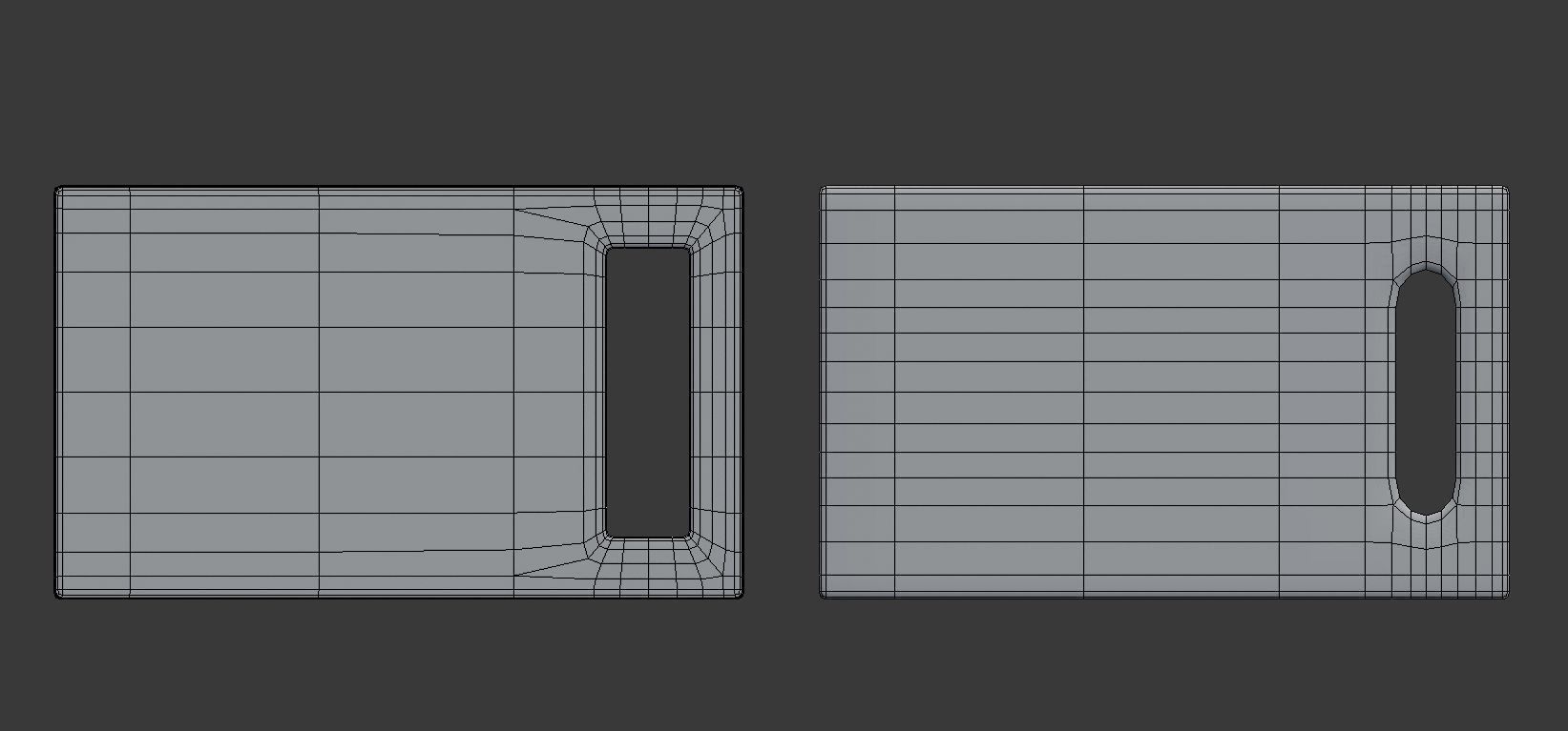 White Chopping Board Set of 2 Low-poly 3D model_8