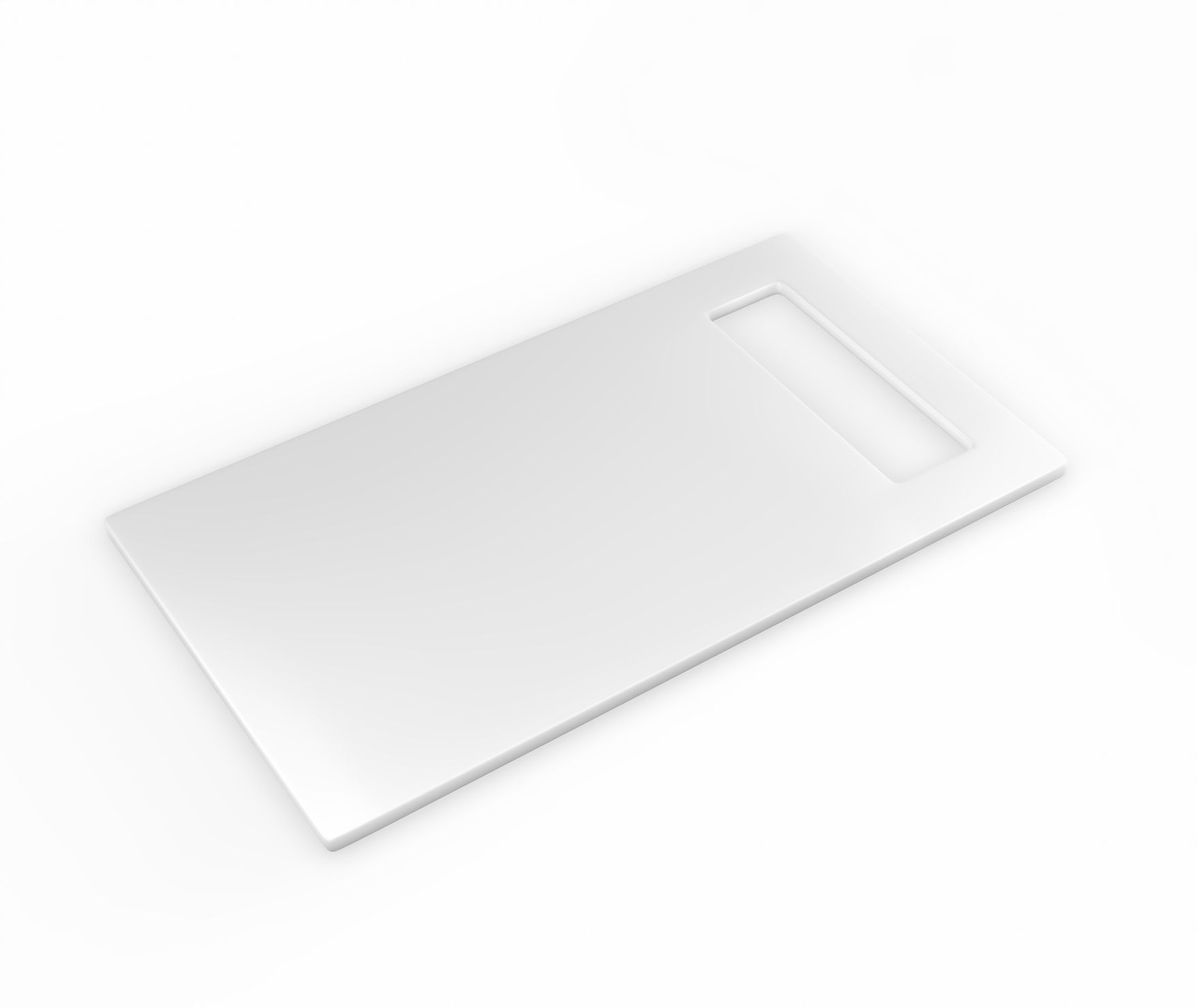 White Chopping Board Set of 2 Low-poly 3D model_1