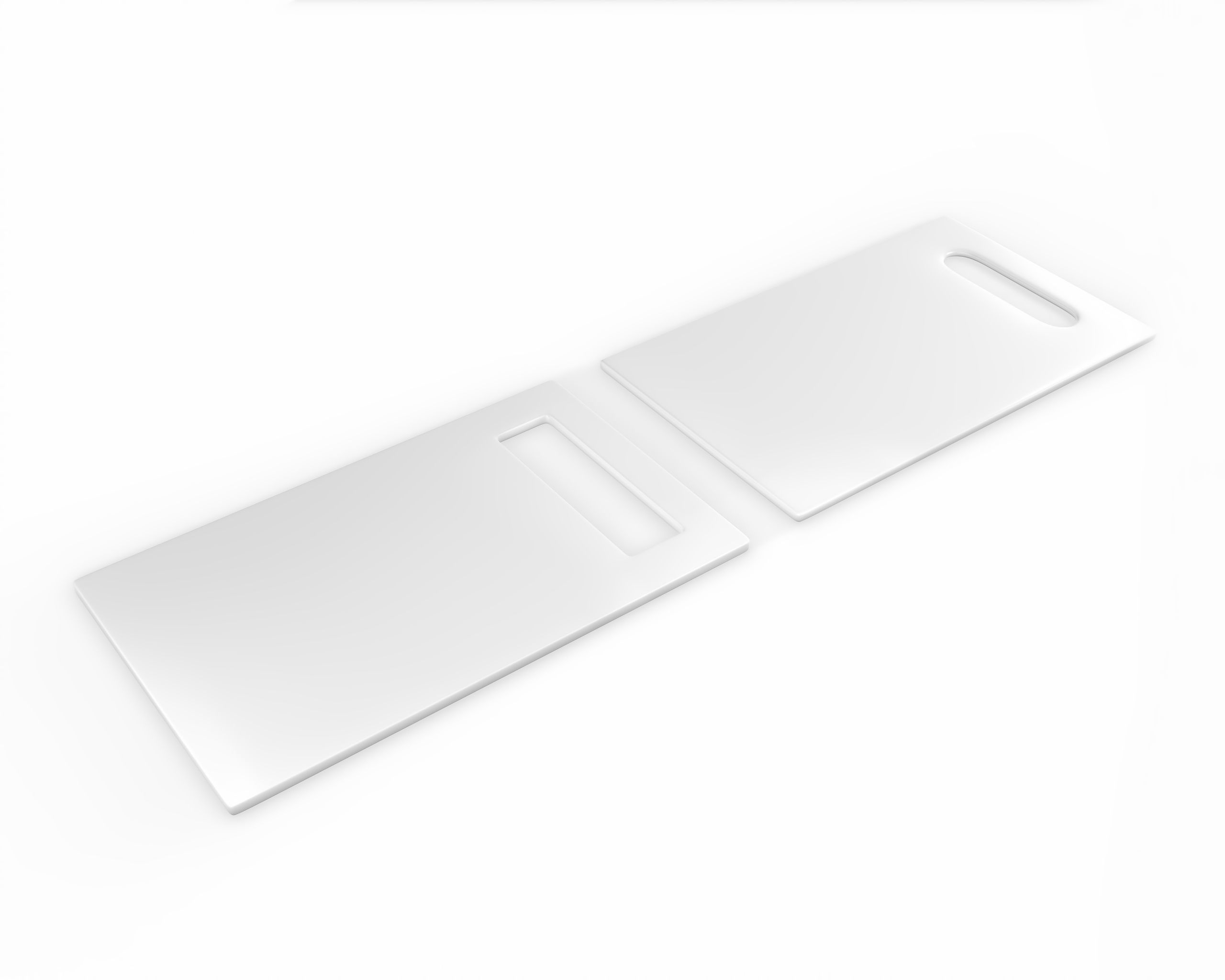 White Chopping Board Set of 2 Low-poly 3D model_2