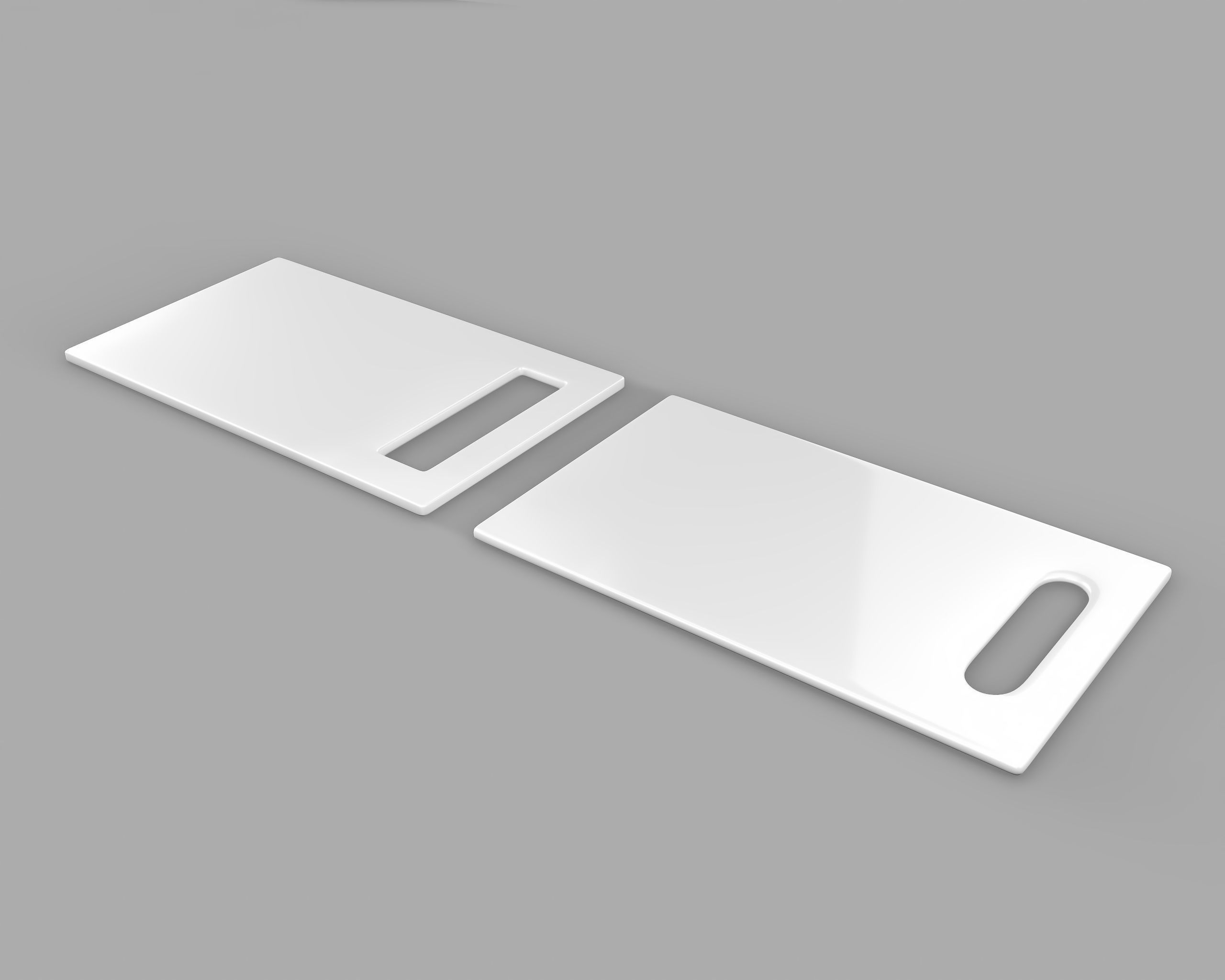 White Chopping Board Set of 2 Low-poly 3D model_6