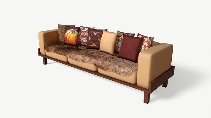 North style sofa October  Low-poly 3D model