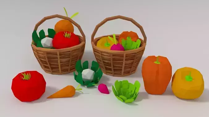 Vegetables with vegetable basket