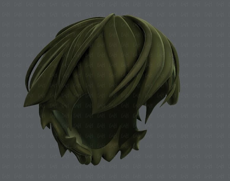 3D Hair style for boy V22 Low-poly 3D model_37
