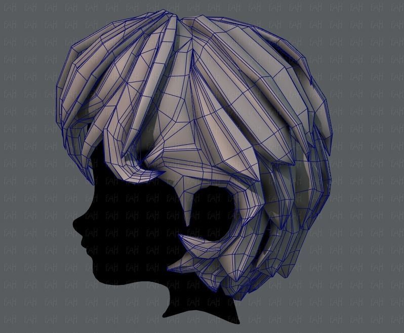 3D Hair style for boy V22 Low-poly 3D model_31