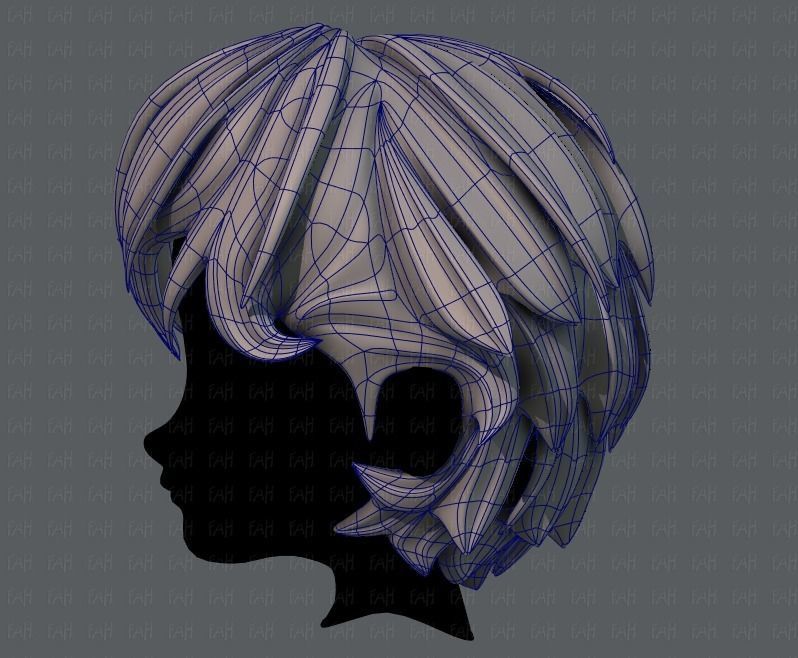 3D Hair style for boy V22 Low-poly 3D model_15