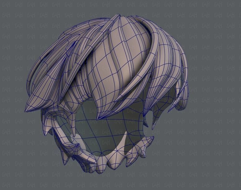 3D Hair style for boy V22 Low-poly 3D model_38