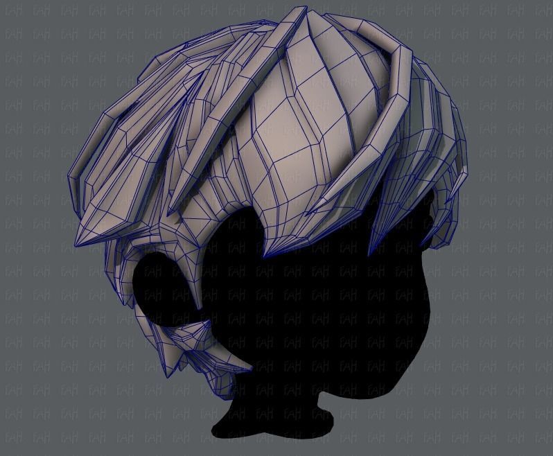3D Hair style for boy V22 Low-poly 3D model_26