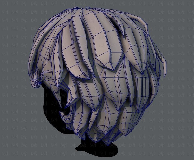 3D Hair style for boy V22 Low-poly 3D model_30