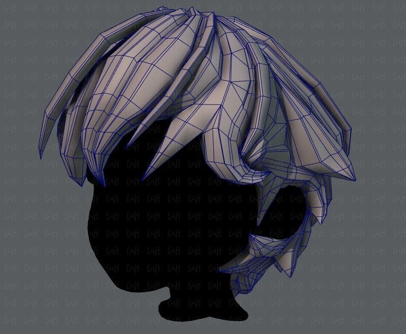 3D Hair style for boy V22 Low-poly 3D model_32